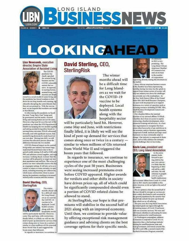 David Sterling Featured in Long Island Business News — Special 2021 Forecast
