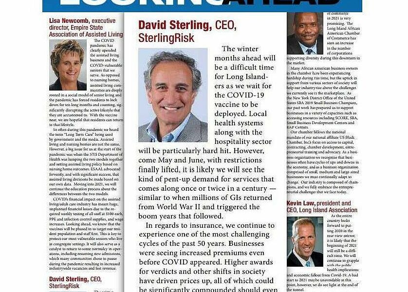 David Sterling Featured in Long Island Business News — Special 2021 Forecast