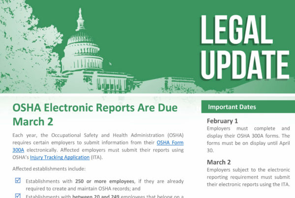 OSHA Electronic Reports Are Due March 2